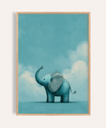 Nursery Animal Poster in blue, perfect for nursery art print in kids room