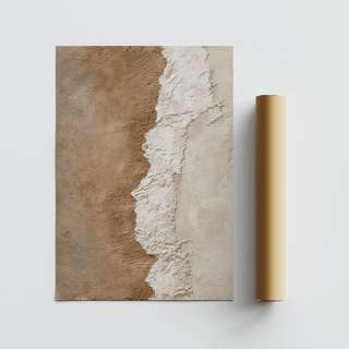 Neutral Textured Art Print in Brown and Beige for dining area