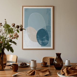 Clean minimal gallery wall print showcasing balanced circle composition