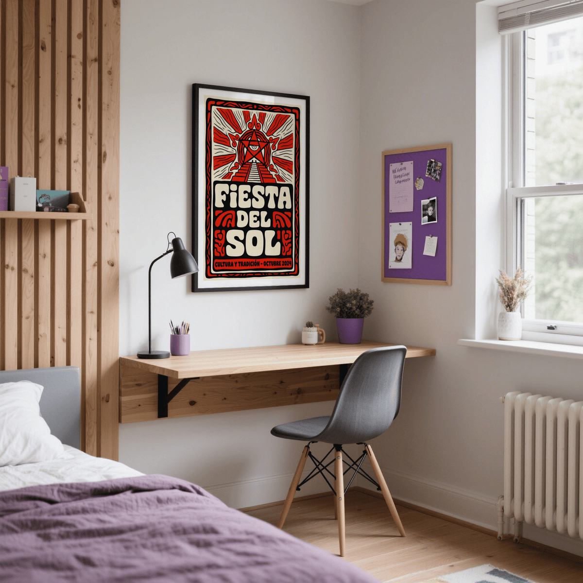 Border detail poster print with decorative corner motifs and thick frame edge