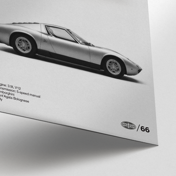 Lamborghini Poster in Gray tones for hallway art print