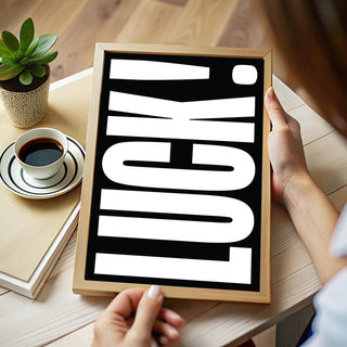 Inspirational poster styled as modern lucky gifts for home