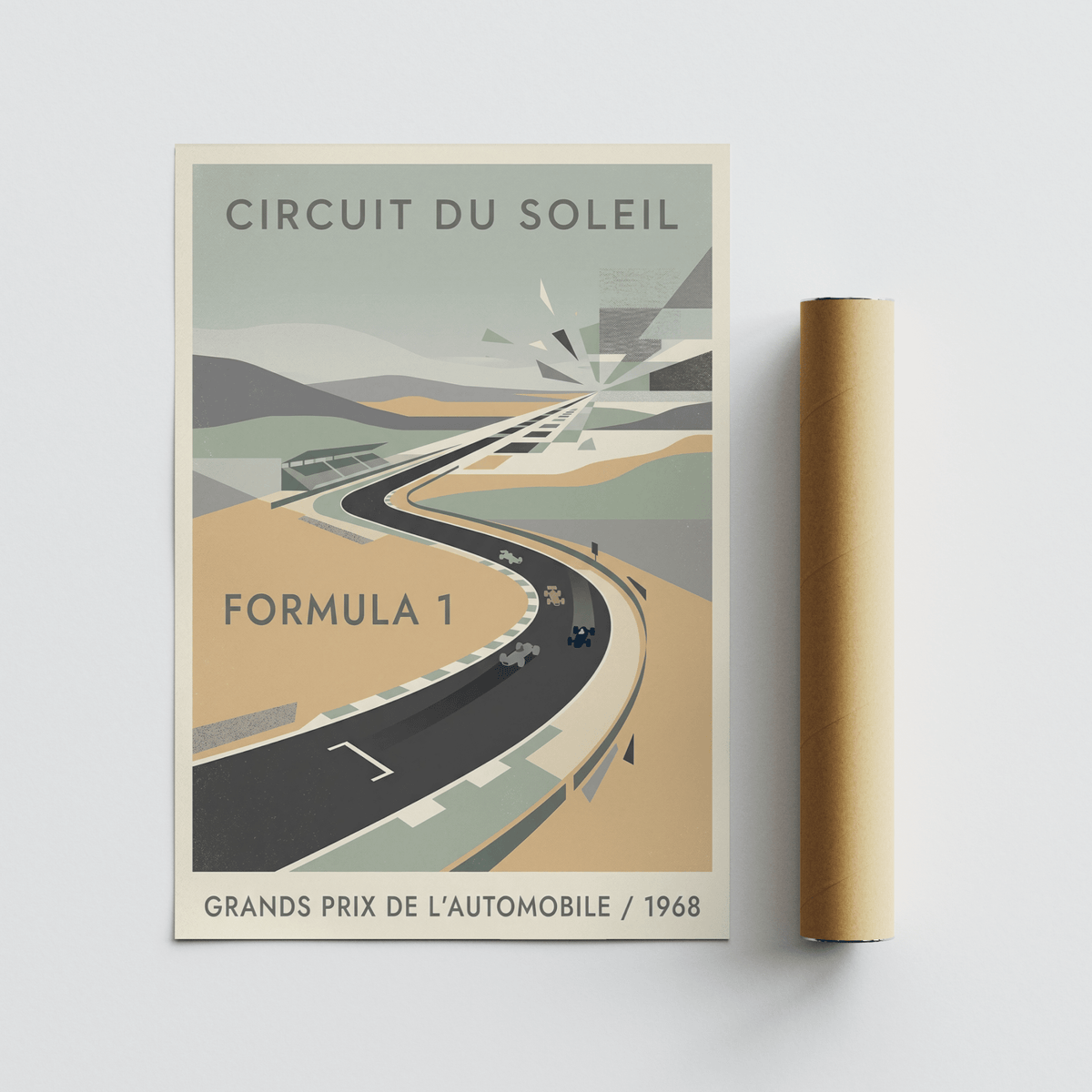 Automobile Circuit Poster wall decor featuring Formula 1 lettering and winding circuit