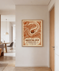 Classic tennis wall art poster with large ARGENTINA OPEN text and wavy background