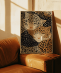 Leopard Print Wall Art using Orange hues in a modern hallway print