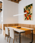 Fruit Art Print botanical orange, green, and yellow, ideal for breakfast nook
