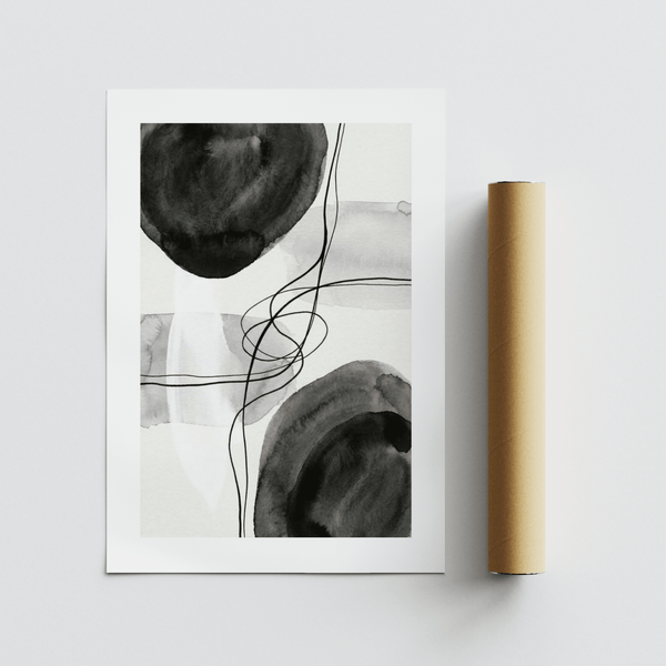 Ink wash artwork with gentle tonal shifts and negative space