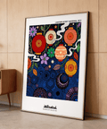 Close-up Bohemian Lantern Poster print showing patterned lantern details and dot-texture background