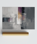 Purple, Gray, Black Contemporary Poster as stylish wall art for foyer