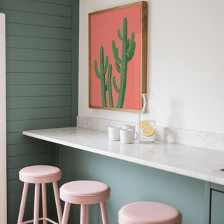 Pink Cactus Poster contemporary wall art for cozy living spaces