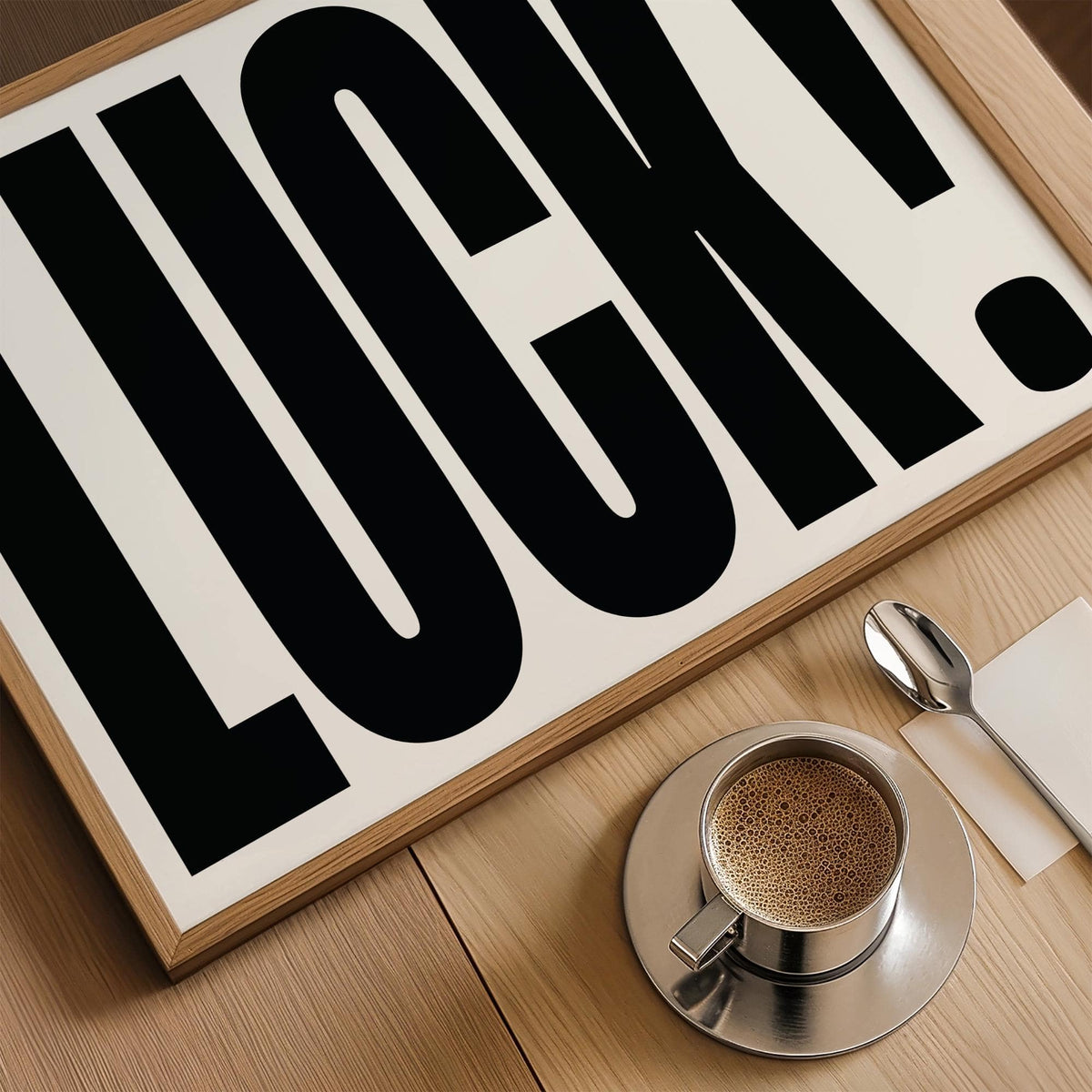 Horizontal or vertical display typography included in good luck gifts