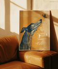 Greyhound Wall Art showing dog and butterfly for bedroom canvas