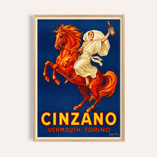 Cinzano Art Print in Blue, Yellow, and Red for kitchen wall art