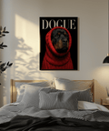 Rottweiler Art wall art in Red and Black for office decor