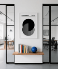 Abstract Minimal Art in white and black for workspace wall art