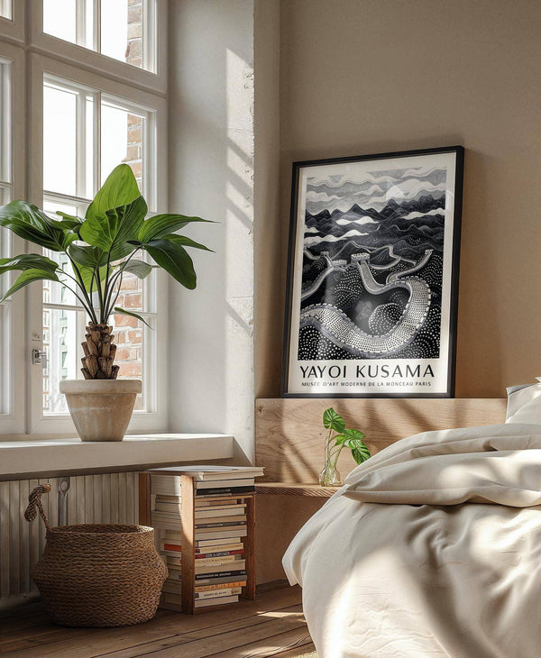 Expressive Chinese wall art with dramatic composition