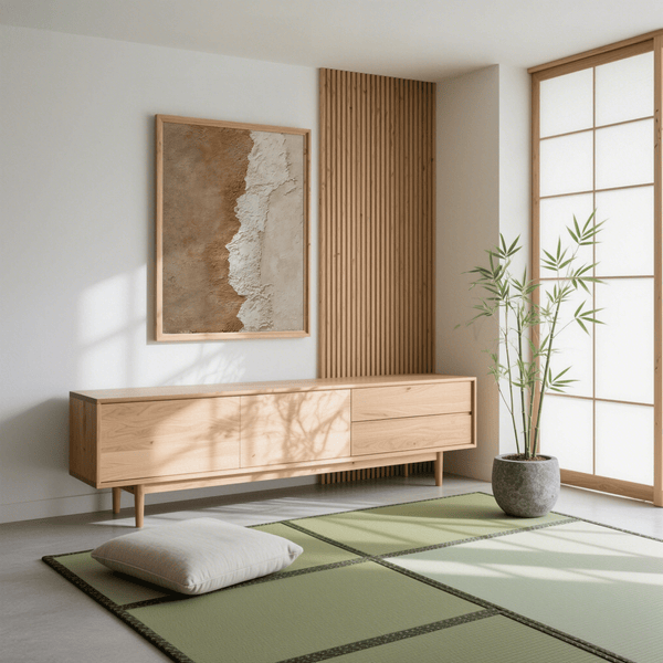 Minimalist Textured Art Print in Brown and Beige for hallway decor