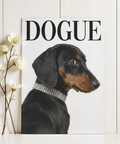 Dachshund Art Print modern poster, Black dog on White, ideal for hallway display