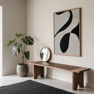 Abstract Black and White Art modern art print in Gray and Black for hallway