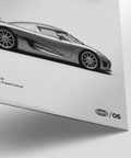 Koenigsegg Art Print in minimalist Black and White for hallway
