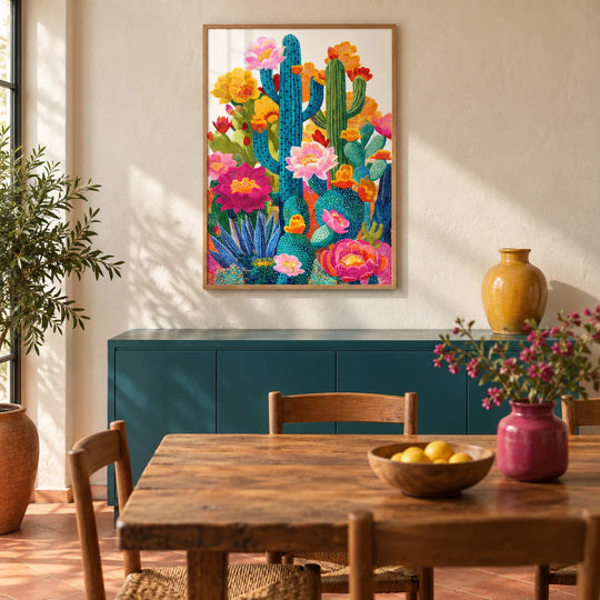 Stampa a fiore di cactus