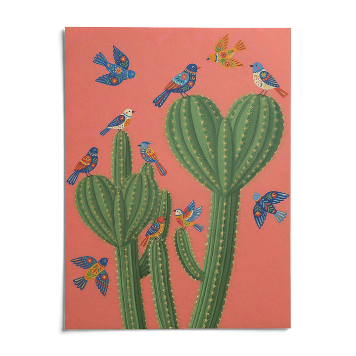 Cactus Poster Print, shown as an unframed paper print on a plain white background
