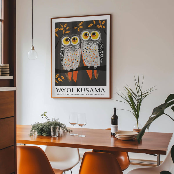 High-quality owl wall art with intricate monochrome details