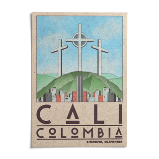 Cali Colombia Art Print, shown as an unframed paper print on a plain white background