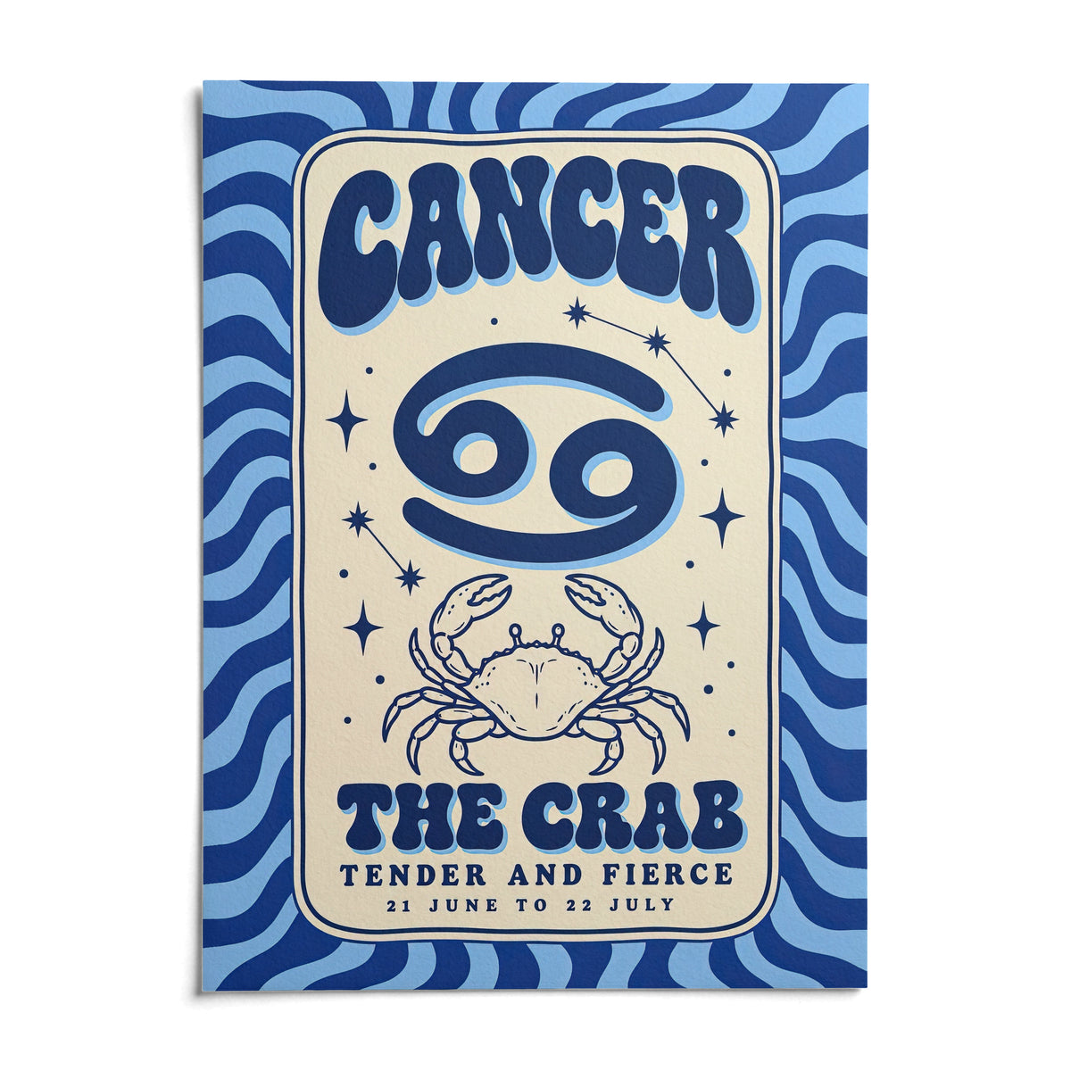 Cancer Zodiac Poster, shown as an unframed paper print on a plain white background