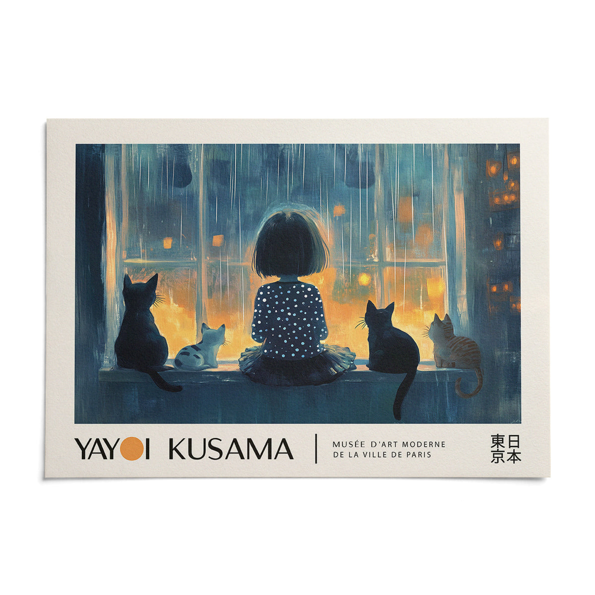 Cat Wall Decor, shown as an unframed paper print on a plain white background