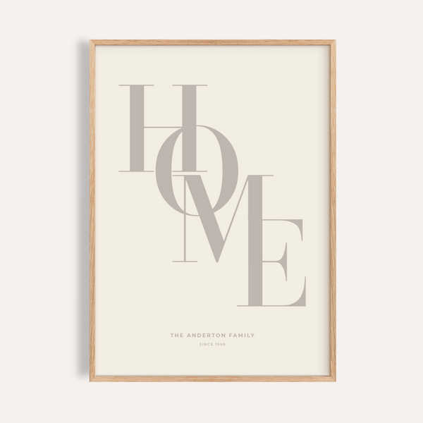 Home Beige Personal Print in beige for living room wall art poster