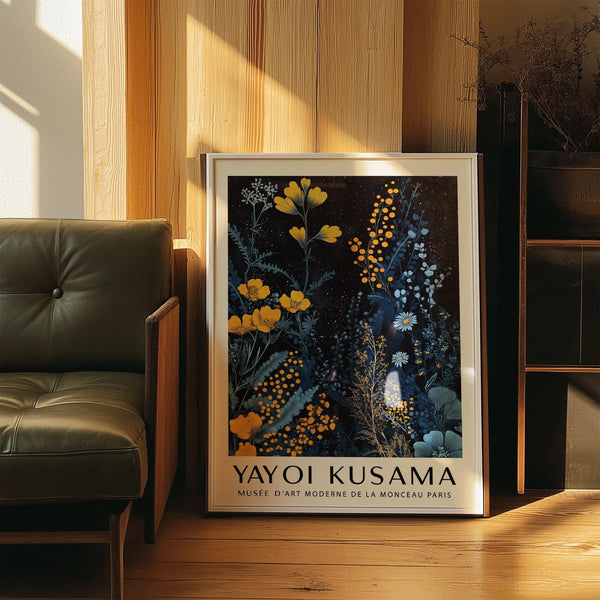 Kusama Museum lookalike art print featuring expressive floral design