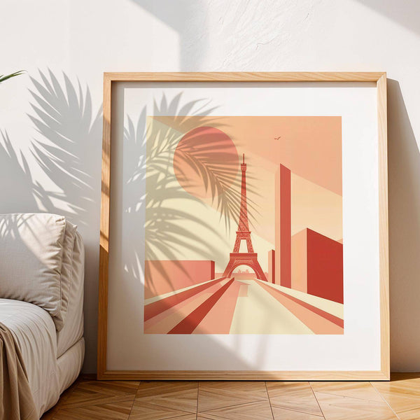 Bauhaus-inspired Eiffel Tower poster wall art