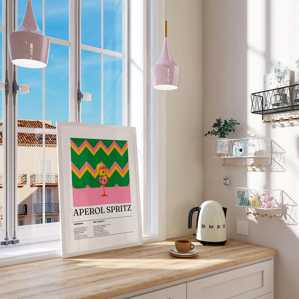 Italian aperitif drink print perfect for bar or kitchen wall art.