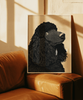 Poodle Art Print in black and beige for hallway decoration