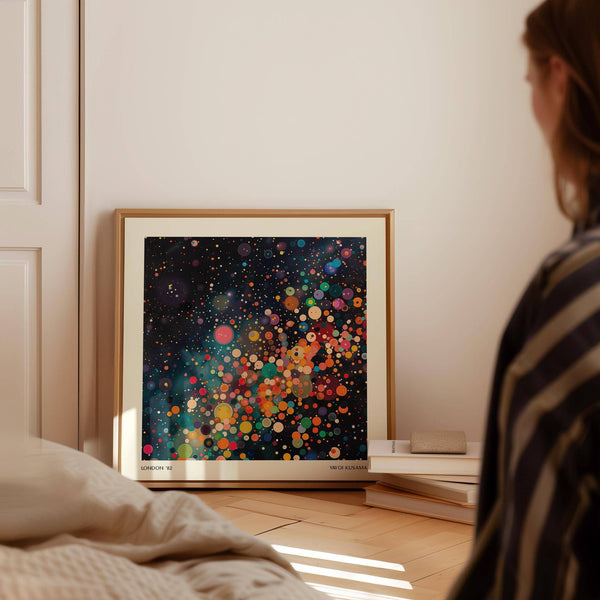 Wall art galaxy posters featuring glowing star clusters
