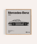 Classic Car Wall Art in Gray and White for office wall art poster
