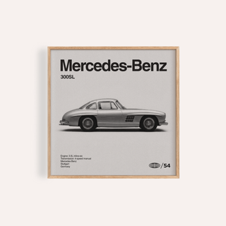 Classic Car Wall Art in Gray and White for office wall art poster