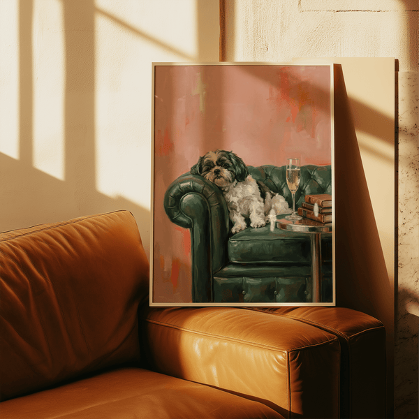 Shih Tzu Dog Print featuring Black and White Shih Tzu for pet lover's office