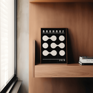 Minimalist Abstract Geometric Print for office in Black and White poster