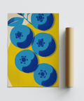 Blueberry Wall Art in Blue and Yellow hues for bedroom wall art print