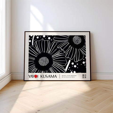 Artistic black and white floral wall decor for stylish interiors.