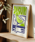 Daiquiri Art Print, modern kitchen wall art in green blue
