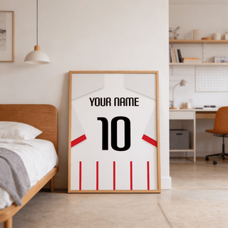 Close view of Girona Football Shirt Poster showing bold typography