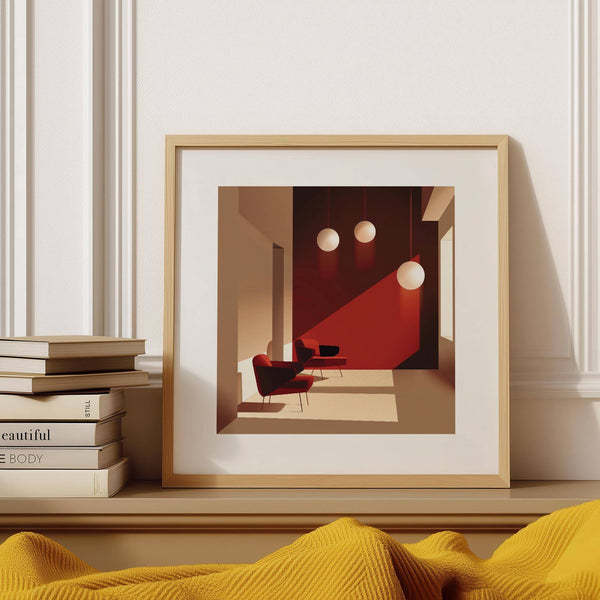 Art for office walls featuring mid-century shadow play