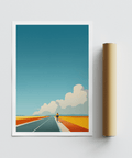 Bicycle Journey Wall Art wall art showing cyclist on a wide road