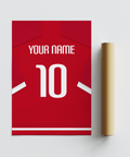 Personalized-style Switzerland Football Shirt Poster with YOUR NAME above number 10