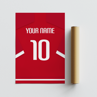 Personalized-style Switzerland Football Shirt Poster with YOUR NAME above number 10