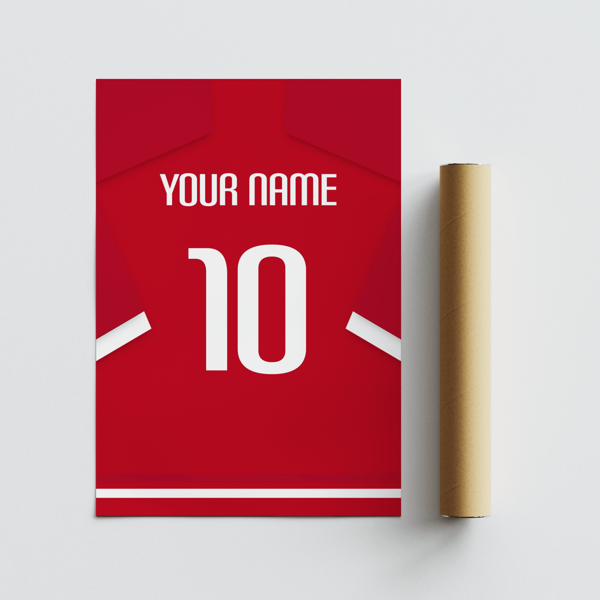 Personalized-style Switzerland Football Shirt Poster with YOUR NAME above number 10