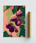 Fig Wall Art featuring figs on branch, purple and green kitchen wall art